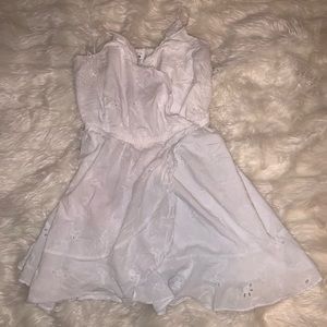 White Mock Wrap dress